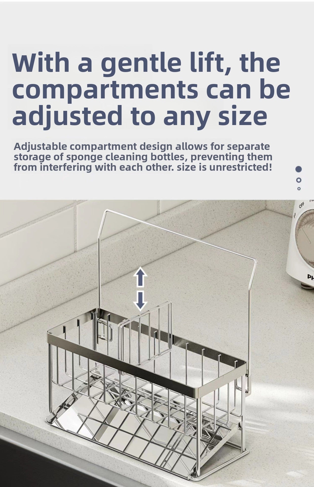 304 Stainless Steel Sponge Holder Sink Cloth Draining Rack Kitchen Supplies Countertop Multifunctional Storage Organizer