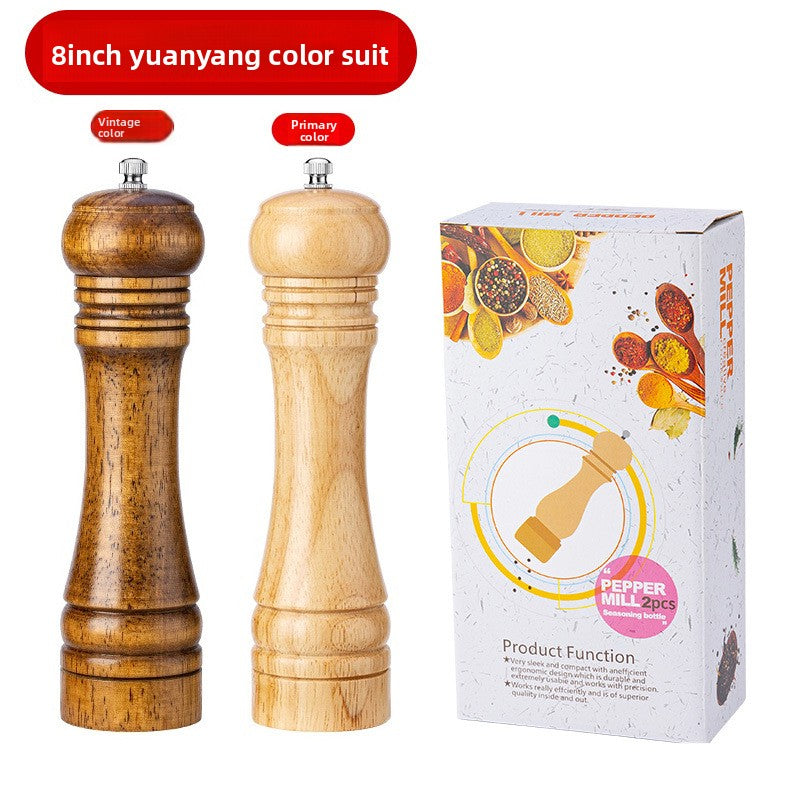 Manual 5inch 8inch 10inch Grinder Pepper Grinder Oak Wood Sichuan Pepper Freshly Ground Pepper Powder Seasoning Jar Grinder Bottle
