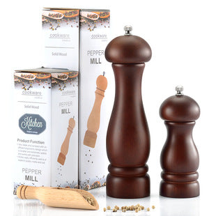 Manual 5inch 8inch 10inch Grinder Pepper Grinder Oak Wood Sichuan Pepper Freshly Ground Pepper Powder Seasoning Jar Grinder Bottle