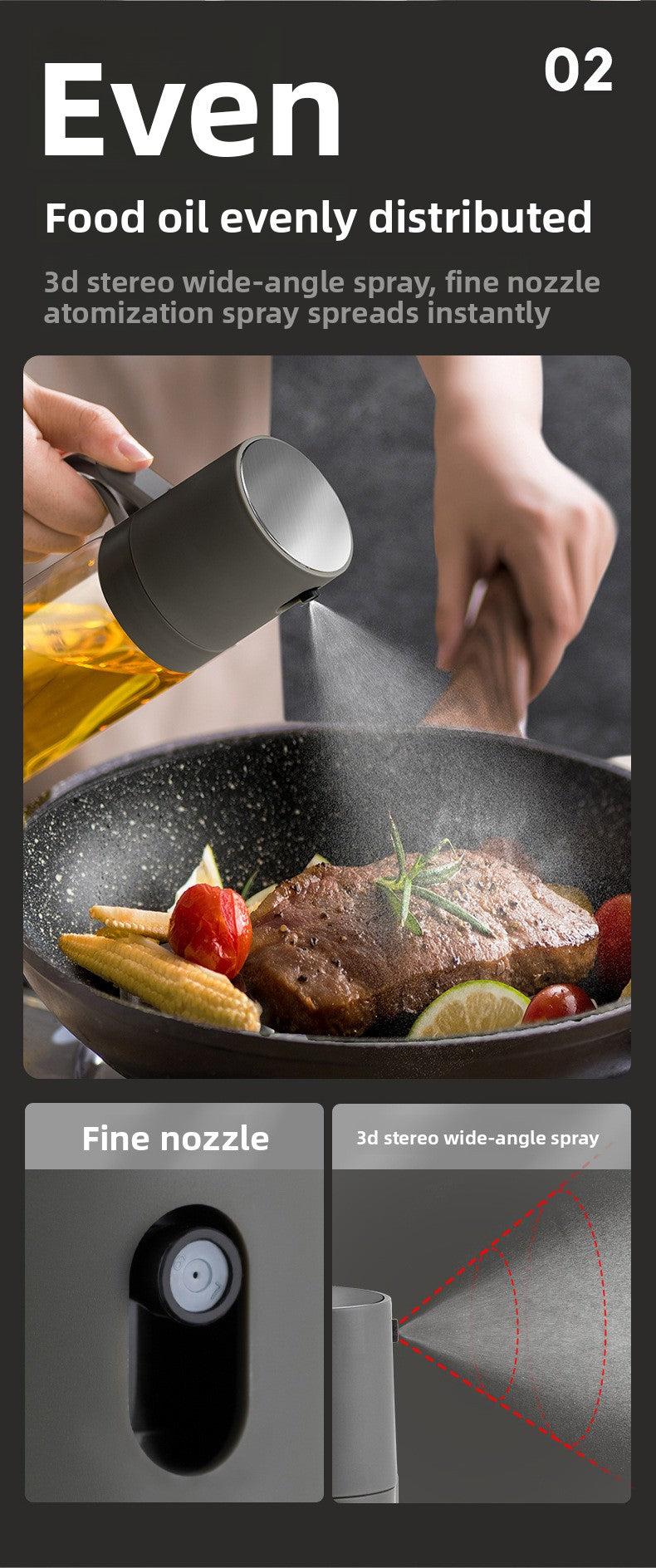 Personalized Design Oil Sprayer Kitchen Household Glass Spray Oil Sprayer Leak-Proof Oil Can Air Fryer Oil Spray Bottle