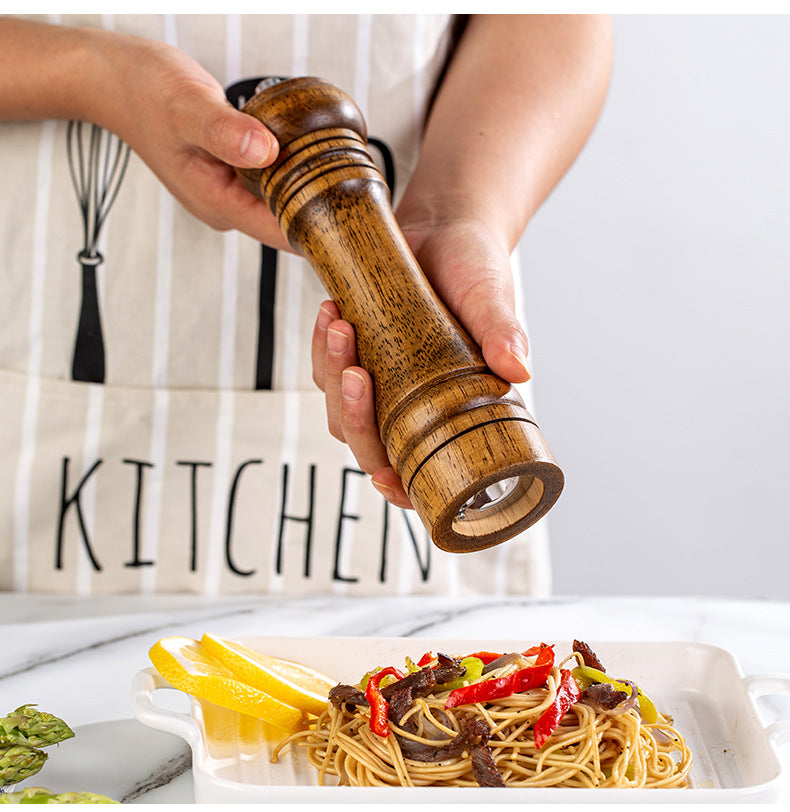 Manual 5inch 8inch 10inch Grinder Pepper Grinder Oak Wood Sichuan Pepper Freshly Ground Pepper Powder Seasoning Jar Grinder Bottle
