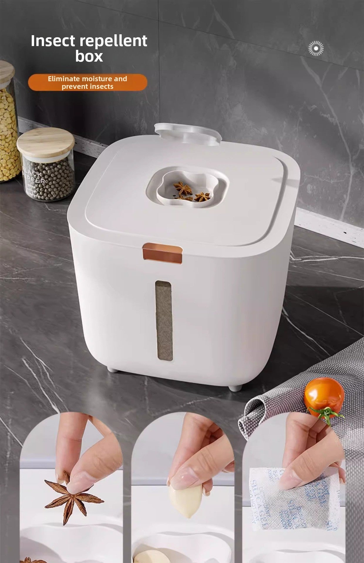 Rice Bucket Household Insect-Proof Moisture-Proof Sealed Food Grade Rice Container Rice Bin Flour High-End Storage Tank Rice Storage Box