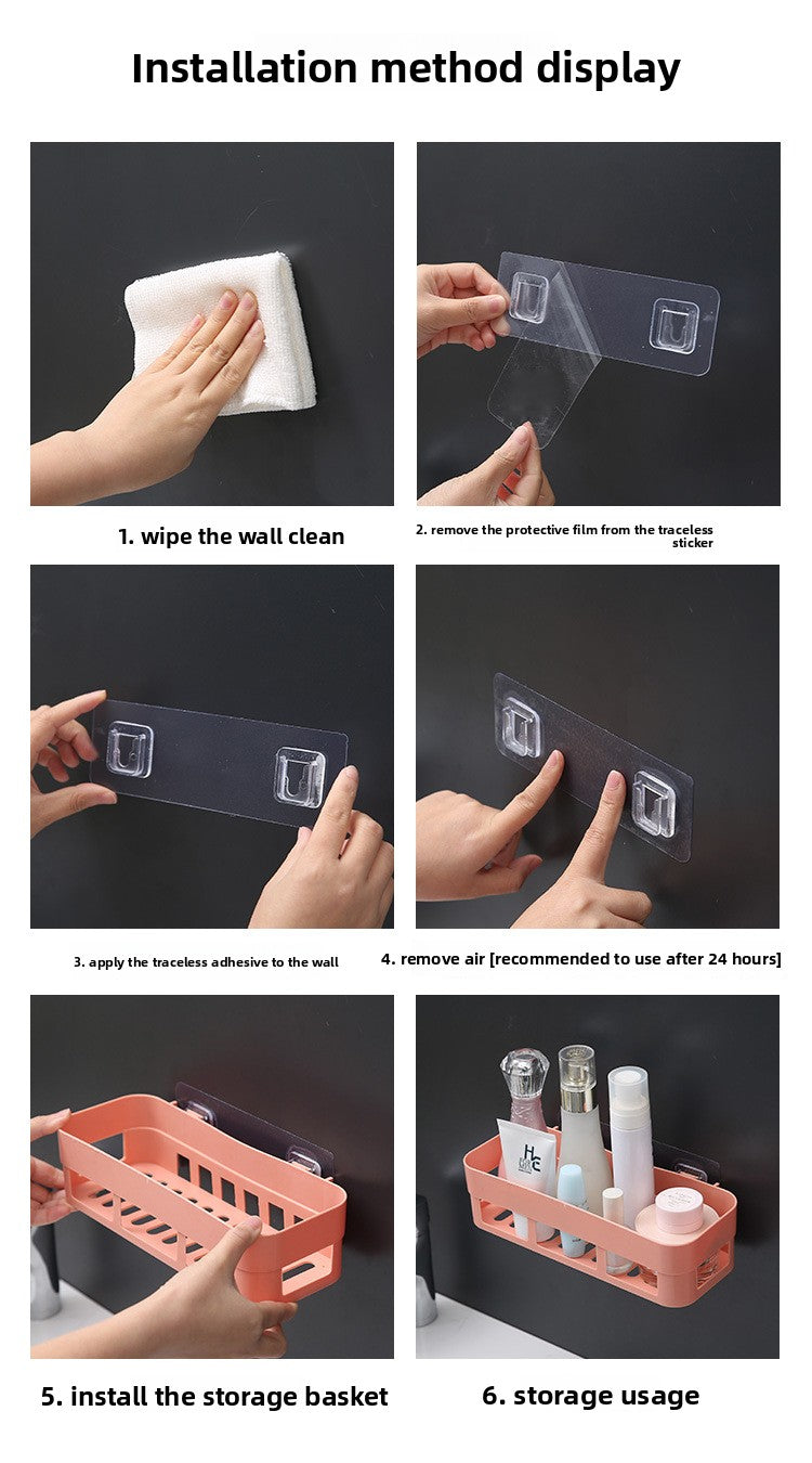 Bathroom Storage Rack Wall-Mounted Bathroom Punch-Free Storage Rack Toilet Suction Cup Bathroom Storage Tripod