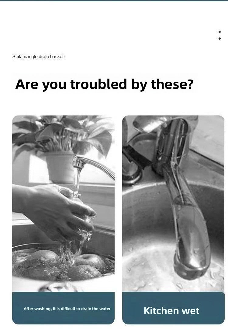 Stainless Steel Swan Drain Basket Hanging Drain Rack Kitchen Sink Special No-Drill Dry and Wet Separation Filter Basket