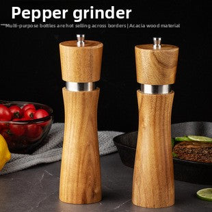 Manual 5inch 8inch 10inch Grinder Pepper Grinder Oak Wood Sichuan Pepper Freshly Ground Pepper Powder Seasoning Jar Grinder Bottle