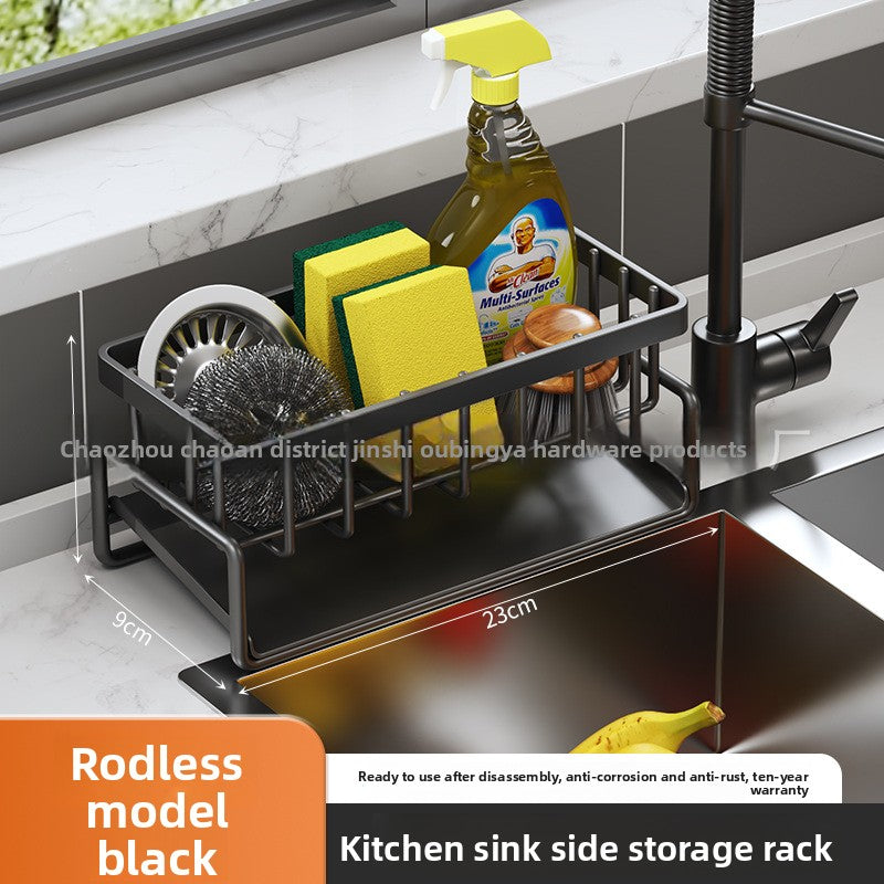 Dishcloth Rack Kitchen Storage Rack Sink Draining Basket Countertop Multifunctional Sponge Dishwashing Liquid Storage Rack