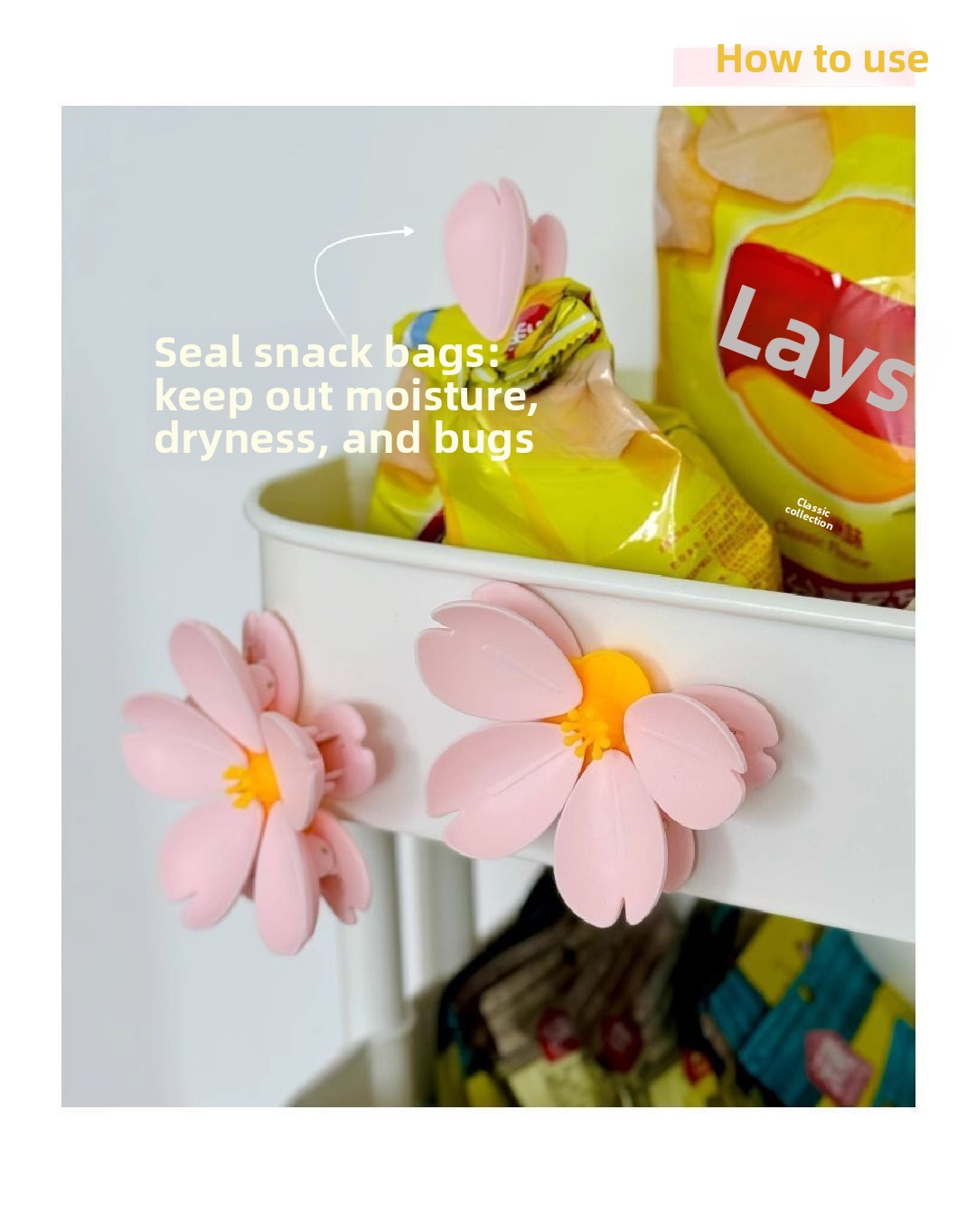 Magnetic Clip Sakura Sealing Clip Lotus Sealing Clip Refrigerator Magnet Food Bag Clip Snack Lotus Sealing Clip