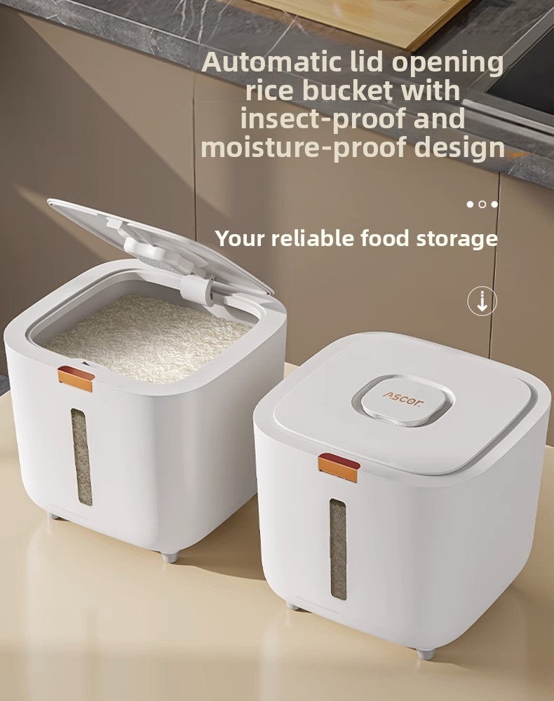 Rice Bucket Household Insect-Proof Moisture-Proof Sealed Food Grade Rice Container Rice Bin Flour High-End Storage Tank Rice Storage Box