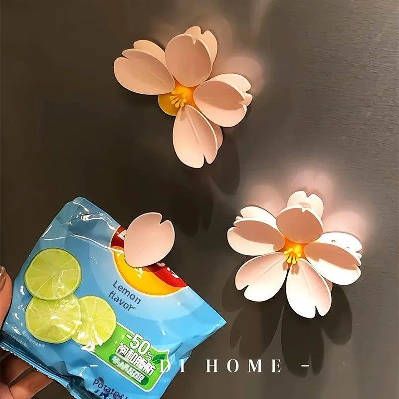 Magnetic Clip Sakura Sealing Clip Lotus Sealing Clip Refrigerator Magnet Food Bag Clip Snack Lotus Sealing Clip