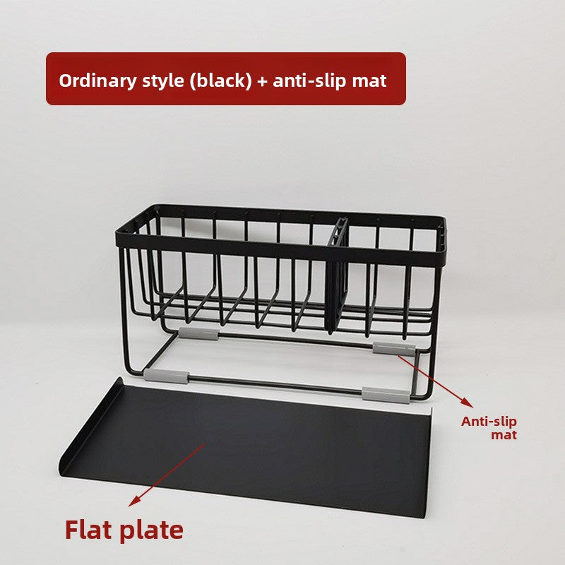 304 Stainless Steel Sponge Holder Sink Cloth Draining Rack Kitchen Supplies Countertop Multifunctional Storage Organizer