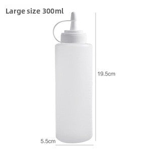 Large Diameter Lidded Spout Squeeze Bottle Household Transparent Plastic Squeeze Bottle Tomato Sauce Honey Bottle Seasoning Bottle Bottle