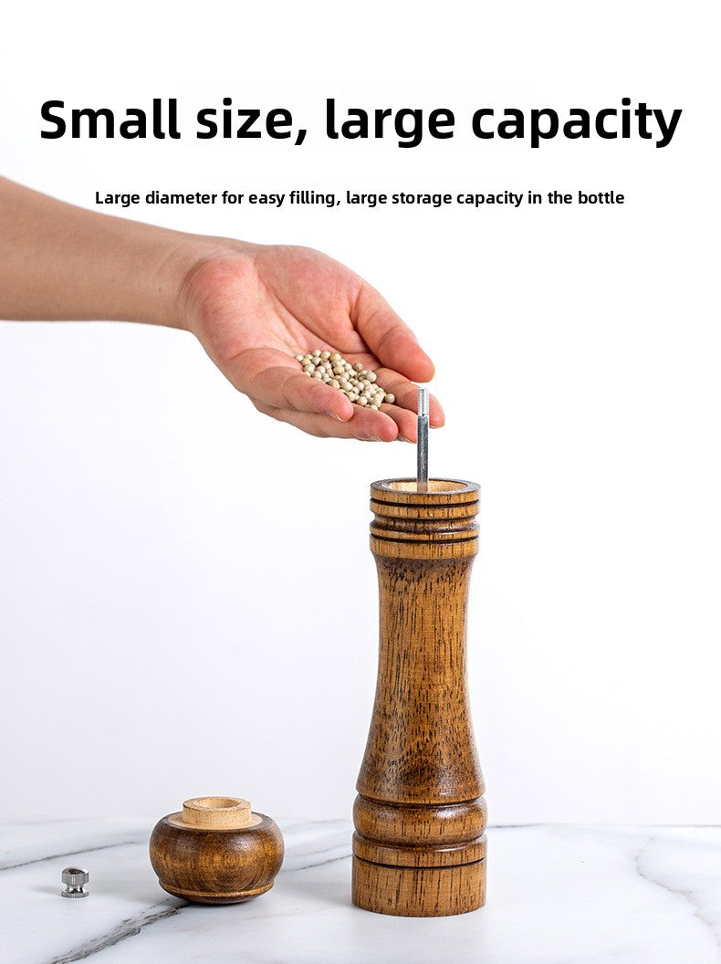 Manual 5inch 8inch 10inch Grinder Pepper Grinder Oak Wood Sichuan Pepper Freshly Ground Pepper Powder Seasoning Jar Grinder Bottle