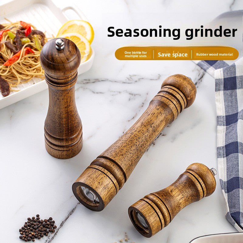 Manual 5inch 8inch 10inch Grinder Pepper Grinder Oak Wood Sichuan Pepper Freshly Ground Pepper Powder Seasoning Jar Grinder Bottle