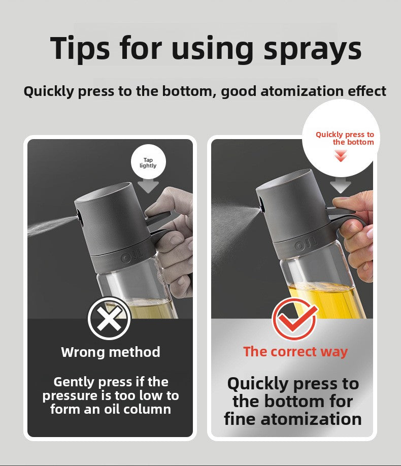Personalized Design Oil Sprayer Kitchen Household Glass Spray Oil Sprayer Leak-Proof Oil Can Air Fryer Oil Spray Bottle
