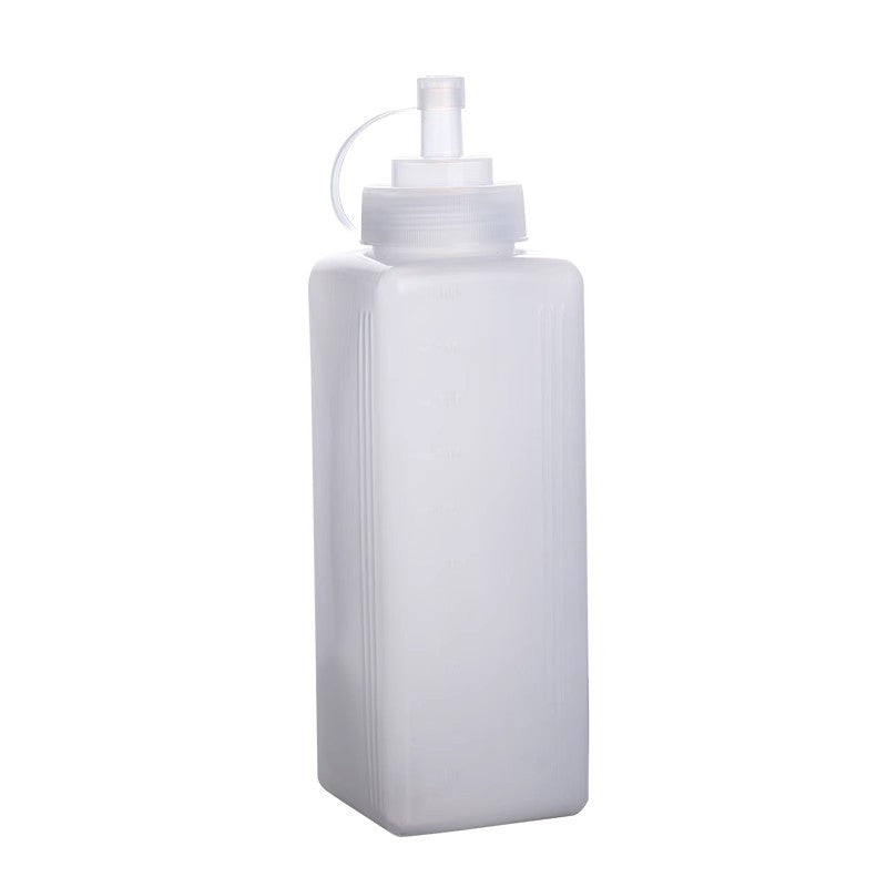 Large Diameter Lidded Spout Squeeze Bottle Household Transparent Plastic Squeeze Bottle Tomato Sauce Honey Bottle Seasoning Bottle Bottle