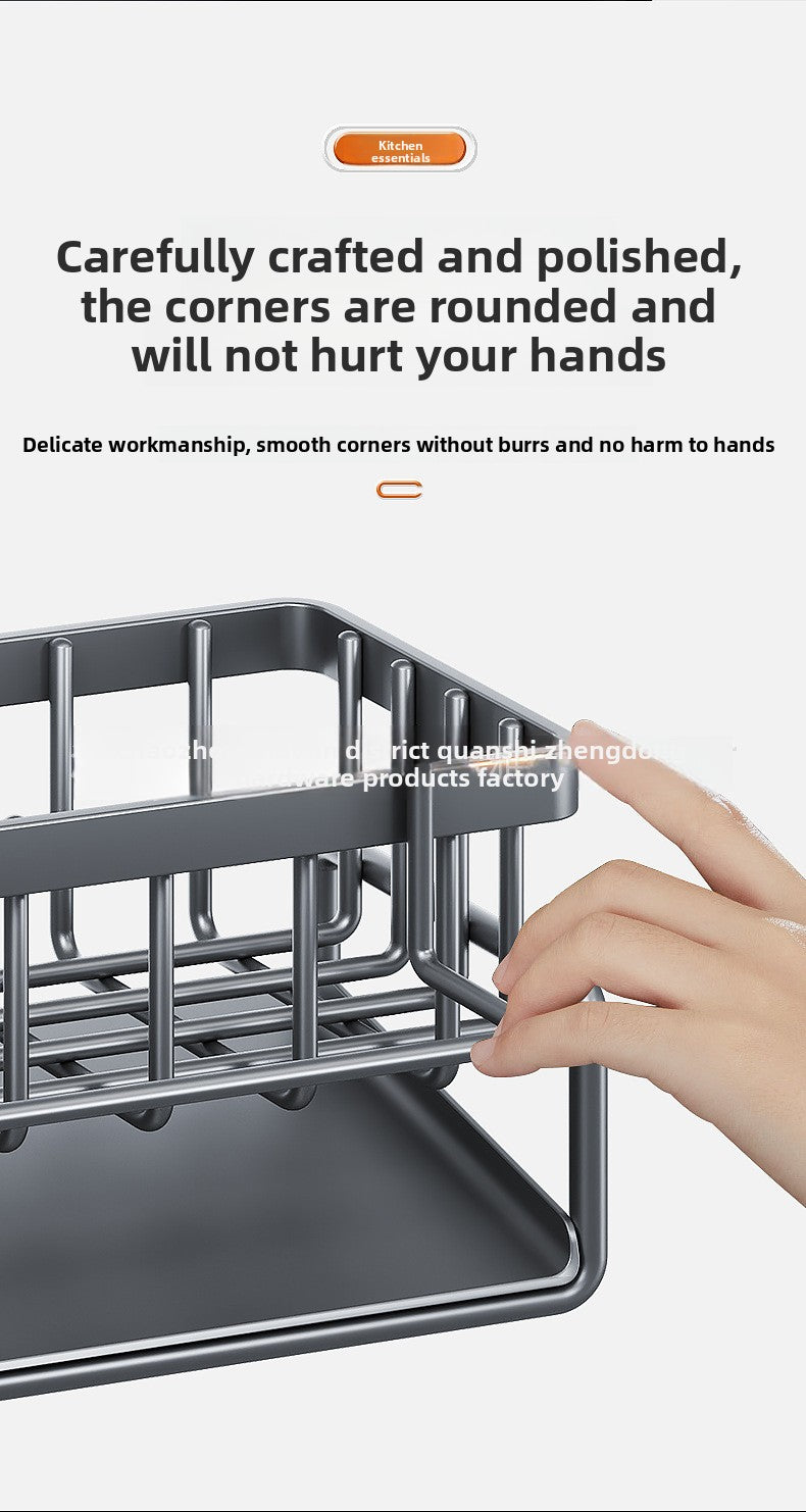 Dishcloth Rack Kitchen Storage Rack Sink Draining Basket Countertop Multifunctional Sponge Dishwashing Liquid Storage Rack