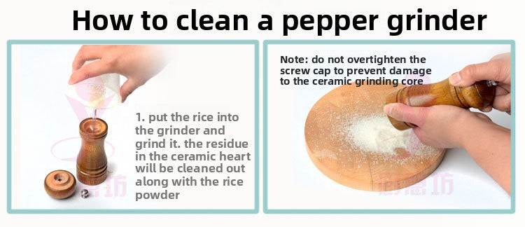 Manual 5inch 8inch 10inch Grinder Pepper Grinder Oak Wood Sichuan Pepper Freshly Ground Pepper Powder Seasoning Jar Grinder Bottle