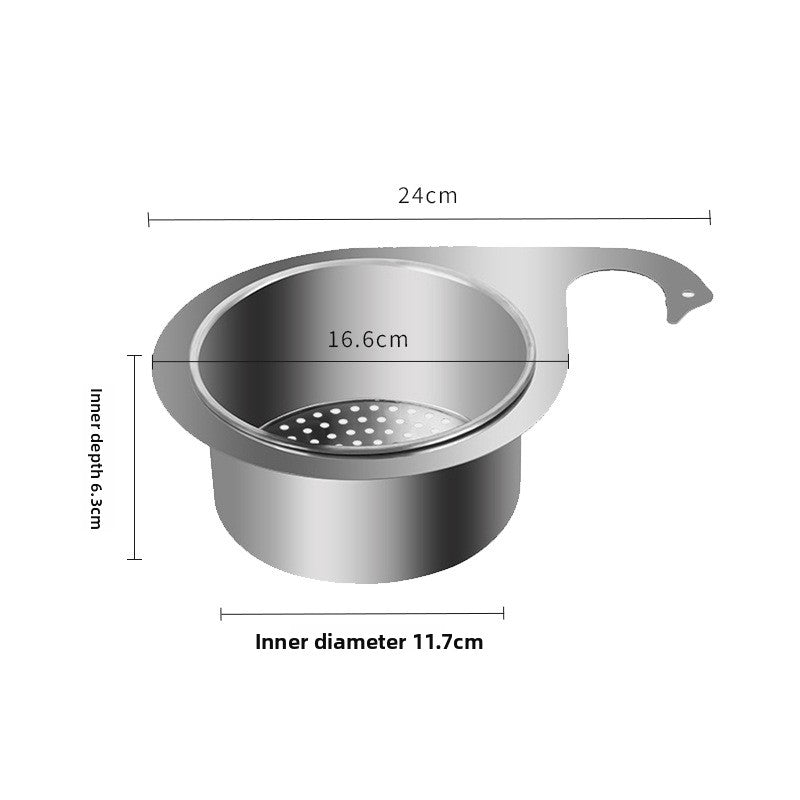 Stainless Steel Swan Drain Basket Hanging Drain Rack Kitchen Sink Special No-Drill Dry and Wet Separation Filter Basket