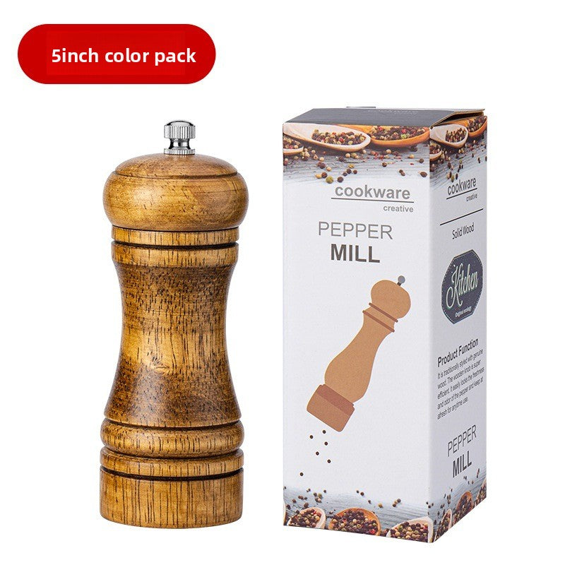 Manual 5inch 8inch 10inch Grinder Pepper Grinder Oak Wood Sichuan Pepper Freshly Ground Pepper Powder Seasoning Jar Grinder Bottle