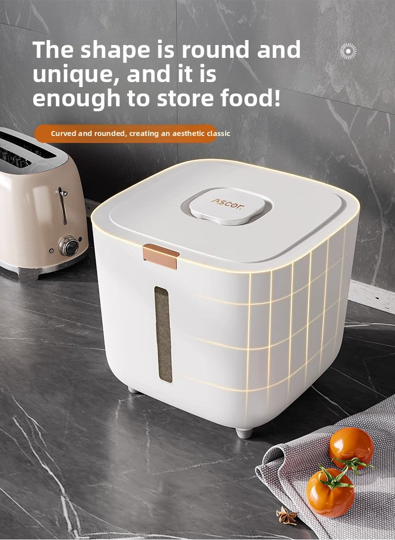 Rice Bucket Household Insect-Proof Moisture-Proof Sealed Food Grade Rice Container Rice Bin Flour High-End Storage Tank Rice Storage Box
