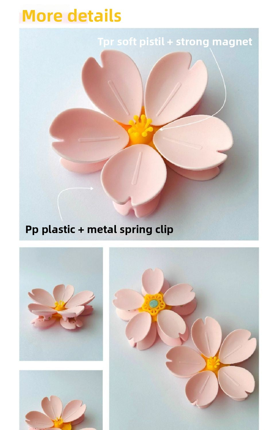 Magnetic Clip Sakura Sealing Clip Lotus Sealing Clip Refrigerator Magnet Food Bag Clip Snack Lotus Sealing Clip
