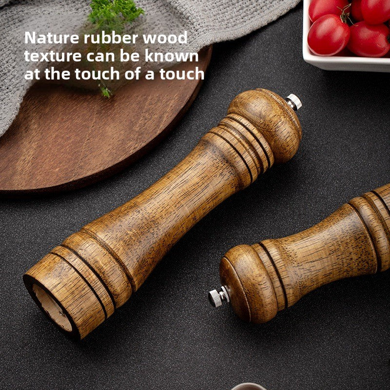 Manual 5inch 8inch 10inch Grinder Pepper Grinder Oak Wood Sichuan Pepper Freshly Ground Pepper Powder Seasoning Jar Grinder Bottle