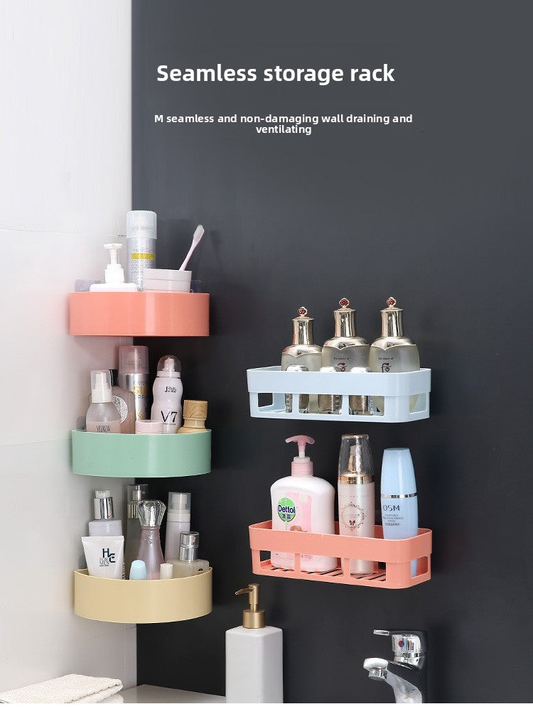 Bathroom Storage Rack Wall-Mounted Bathroom Punch-Free Storage Rack Toilet Suction Cup Bathroom Storage Tripod