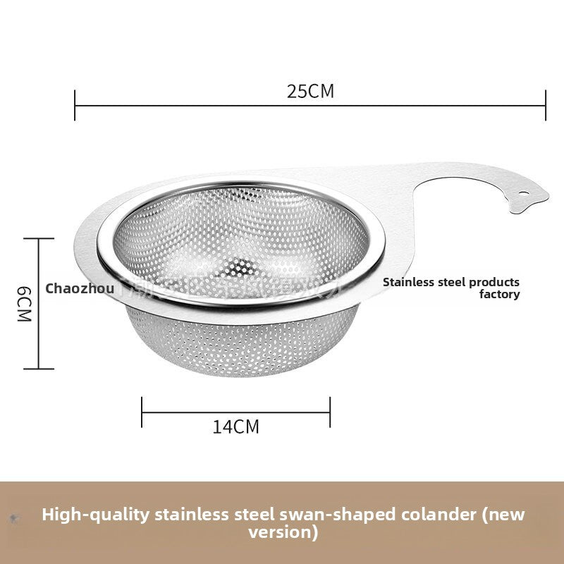 Stainless Steel Swan Drain Basket Hanging Drain Rack Kitchen Sink Special No-Drill Dry and Wet Separation Filter Basket