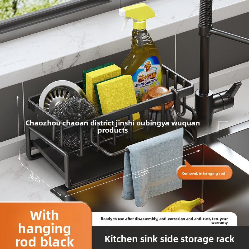 Dishcloth Rack Kitchen Storage Rack Sink Draining Basket Countertop Multifunctional Sponge Dishwashing Liquid Storage Rack