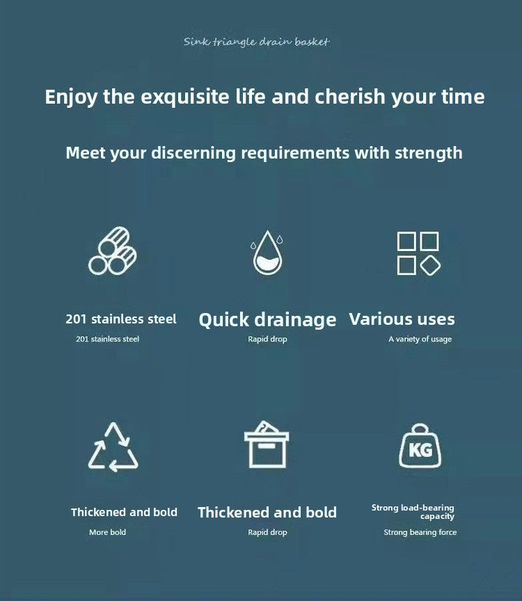 Stainless Steel Swan Drain Basket Hanging Drain Rack Kitchen Sink Special No-Drill Dry and Wet Separation Filter Basket