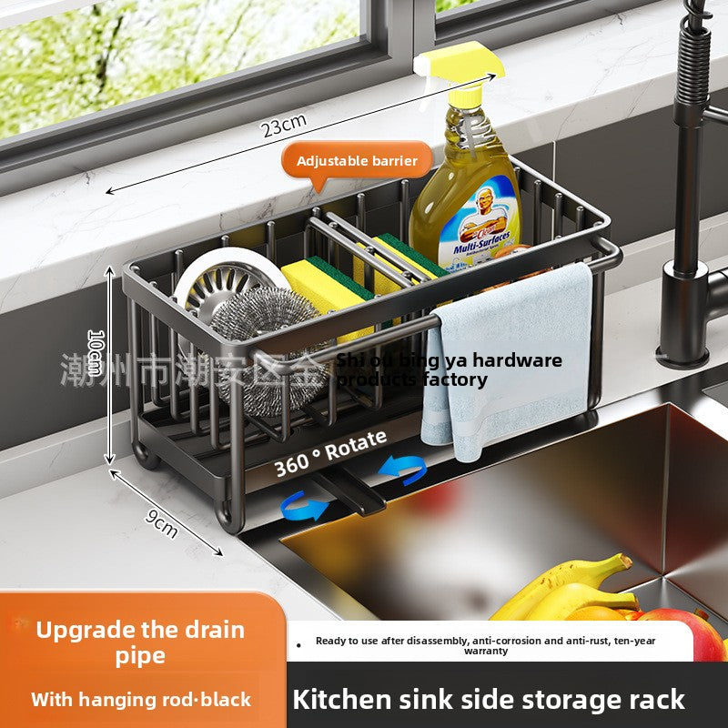 Dishcloth Rack Kitchen Storage Rack Sink Draining Basket Countertop Multifunctional Sponge Dishwashing Liquid Storage Rack