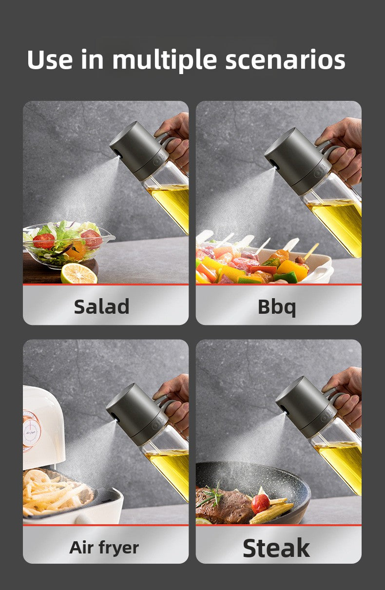 Personalized Design Oil Sprayer Kitchen Household Glass Spray Oil Sprayer Leak-Proof Oil Can Air Fryer Oil Spray Bottle