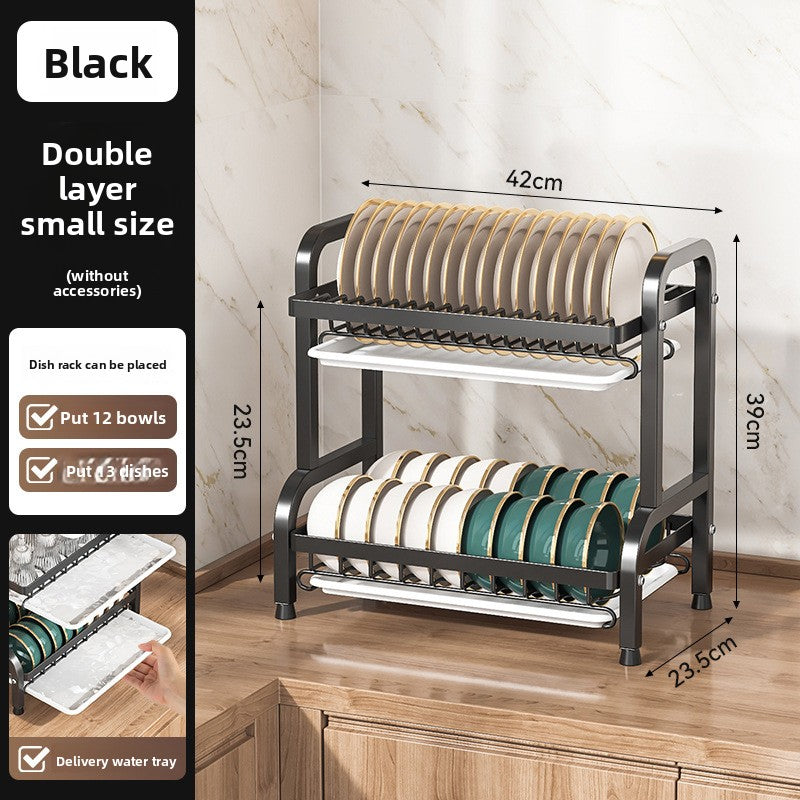 Kitchen Dish Rack Draining Rack Storage Rack Countertop Bowl Plate Bowl Chopstick Organizer Rack with Cup Holder Dish Rack