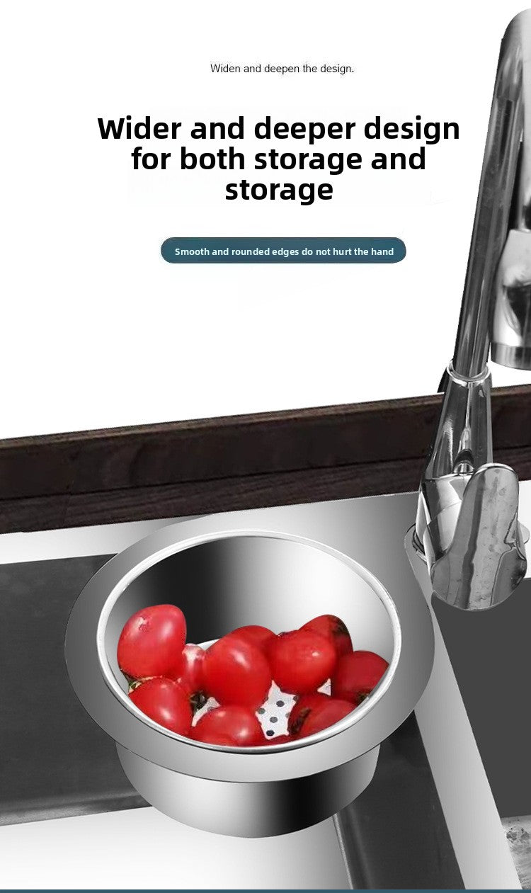 Stainless Steel Swan Drain Basket Hanging Drain Rack Kitchen Sink Special No-Drill Dry and Wet Separation Filter Basket