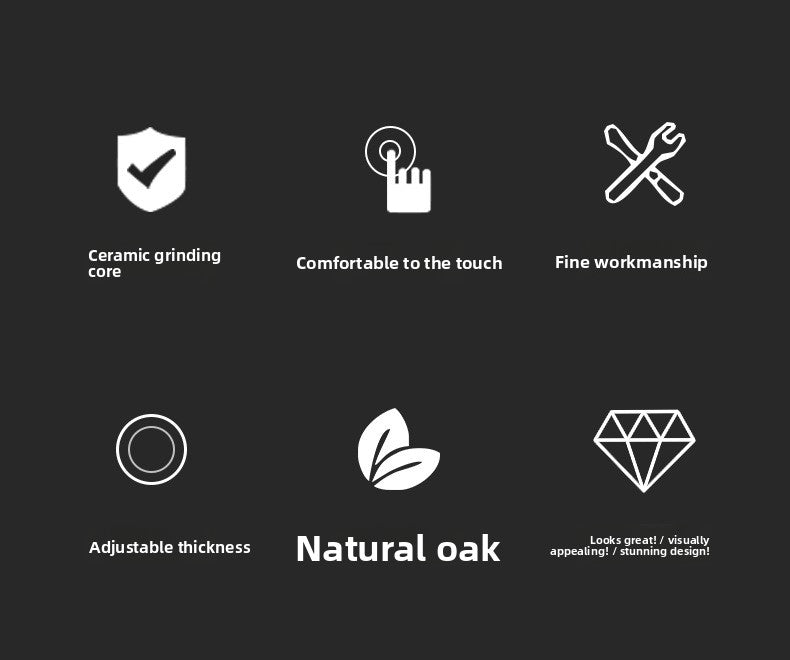 Manual 5inch 8inch 10inch Grinder Pepper Grinder Oak Wood Sichuan Pepper Freshly Ground Pepper Powder Seasoning Jar Grinder Bottle