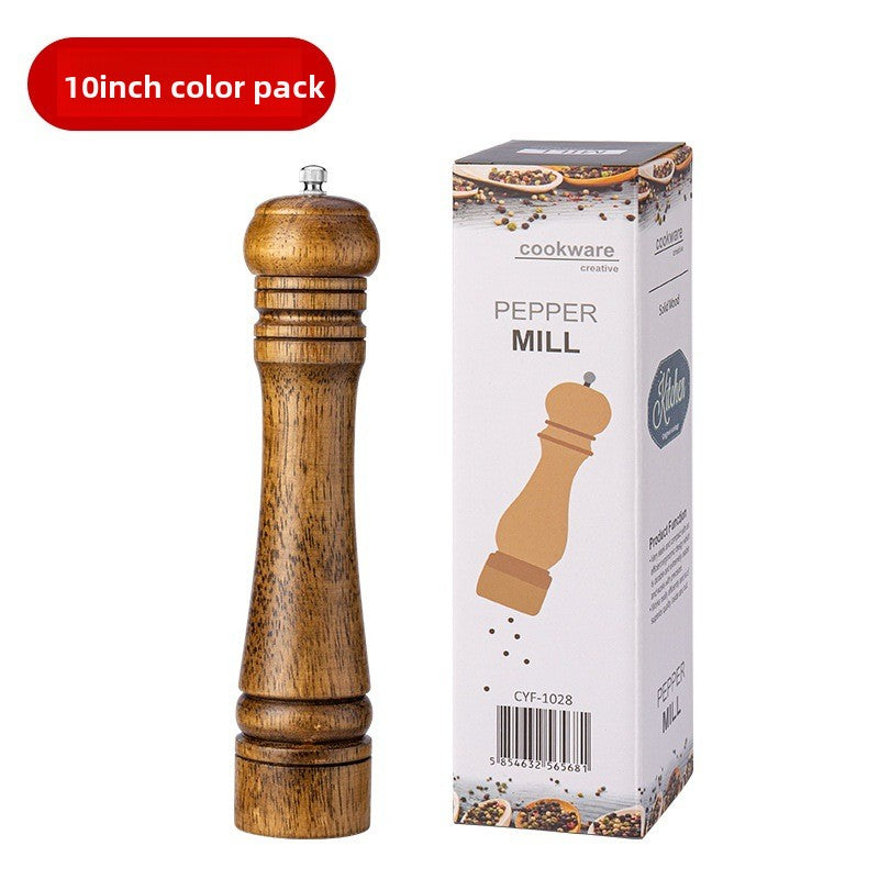 Manual 5inch 8inch 10inch Grinder Pepper Grinder Oak Wood Sichuan Pepper Freshly Ground Pepper Powder Seasoning Jar Grinder Bottle