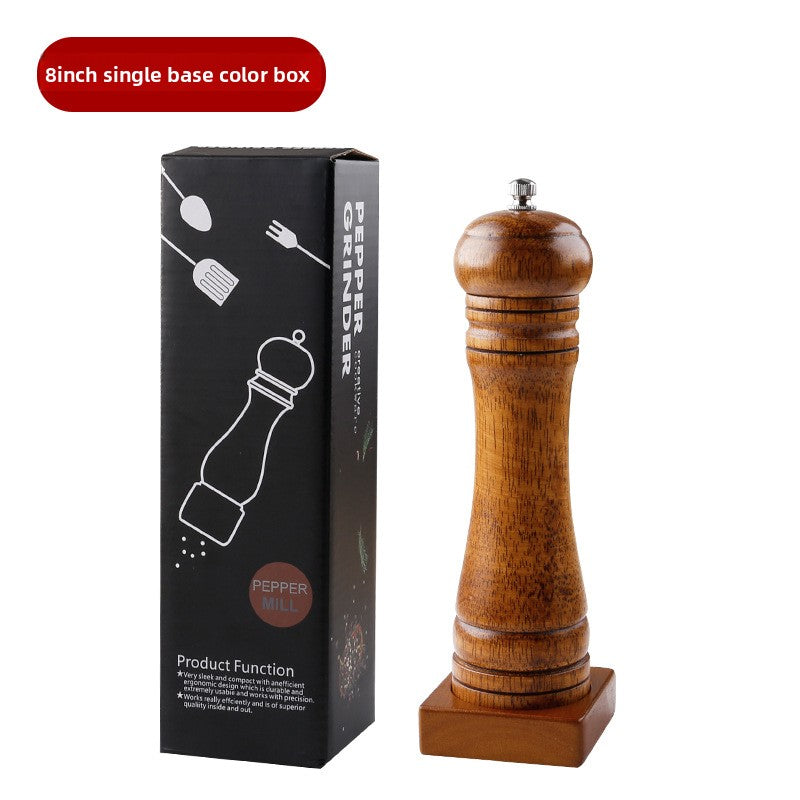 Manual 5inch 8inch 10inch Grinder Pepper Grinder Oak Wood Sichuan Pepper Freshly Ground Pepper Powder Seasoning Jar Grinder Bottle