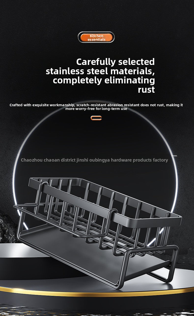 Dishcloth Rack Kitchen Storage Rack Sink Draining Basket Countertop Multifunctional Sponge Dishwashing Liquid Storage Rack