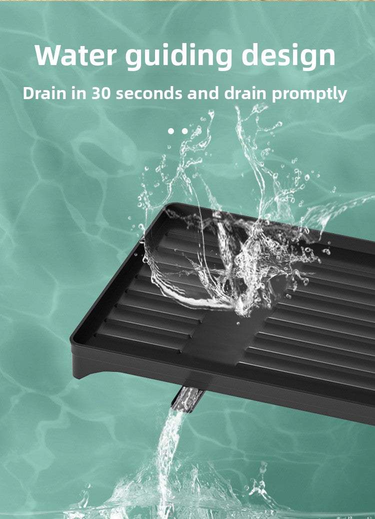 Kitchen Dish Rack Draining Rack Storage Rack Countertop Bowl Plate Bowl Chopstick Organizer Rack with Cup Holder Dish Rack