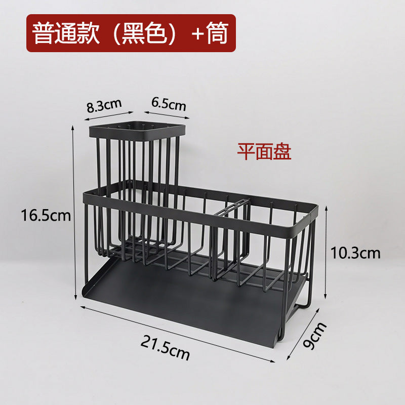 304 Stainless Steel Sponge Holder Sink Cloth Draining Rack Kitchen Supplies Countertop Multifunctional Storage Organizer