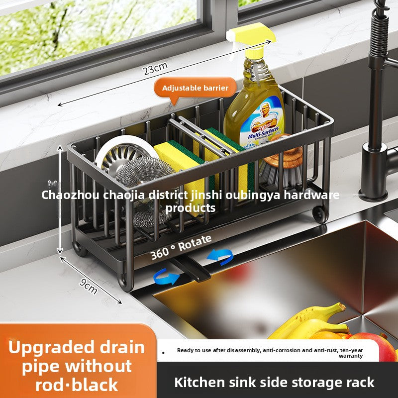 Dishcloth Rack Kitchen Storage Rack Sink Draining Basket Countertop Multifunctional Sponge Dishwashing Liquid Storage Rack