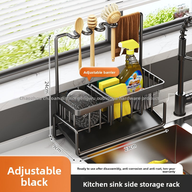 Dishcloth Rack Kitchen Storage Rack Sink Draining Basket Countertop Multifunctional Sponge Dishwashing Liquid Storage Rack