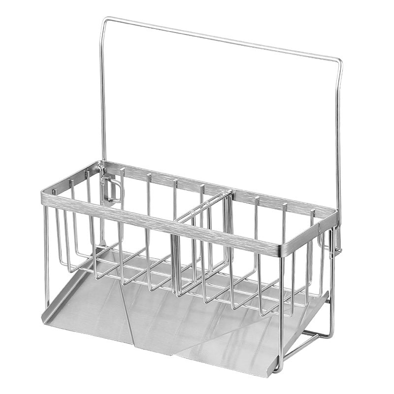 304 Stainless Steel Sponge Holder Sink Cloth Draining Rack Kitchen Supplies Countertop Multifunctional Storage Organizer