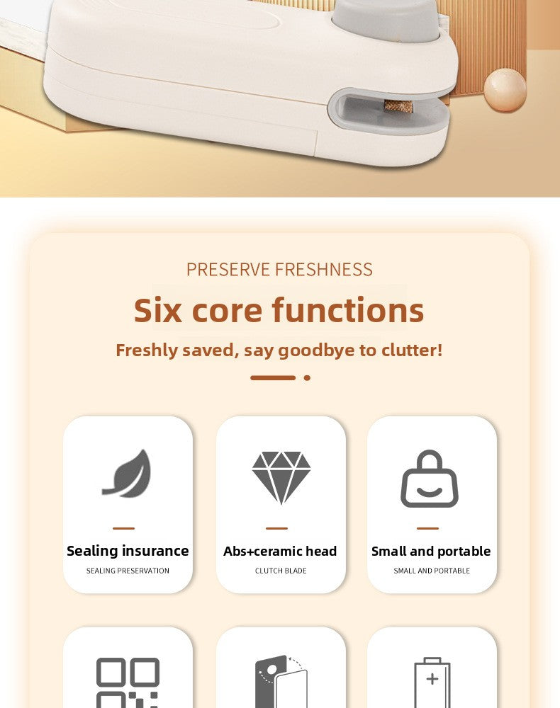 Mini Sealing Machine Small Household Plastic Sealer Snack Moisture-Proof Sealing Artifact Portable Hand Press Plastic Bag Sealer