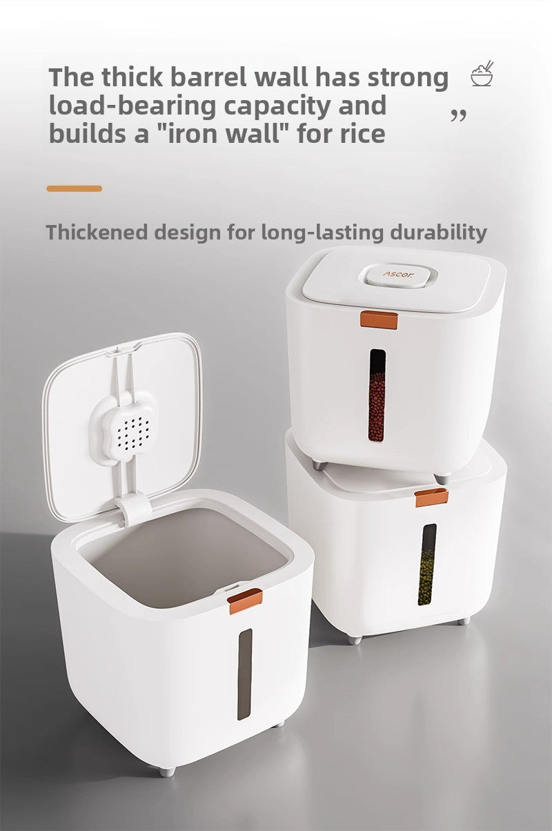 Rice Bucket Household Insect-Proof Moisture-Proof Sealed Food Grade Rice Container Rice Bin Flour High-End Storage Tank Rice Storage Box