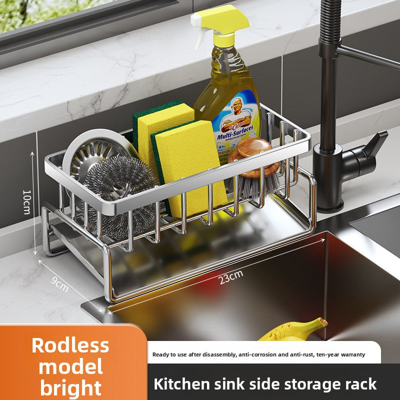 Dishcloth Rack Kitchen Storage Rack Sink Draining Basket Countertop Multifunctional Sponge Dishwashing Liquid Storage Rack