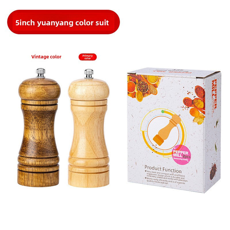 Manual 5inch 8inch 10inch Grinder Pepper Grinder Oak Wood Sichuan Pepper Freshly Ground Pepper Powder Seasoning Jar Grinder Bottle