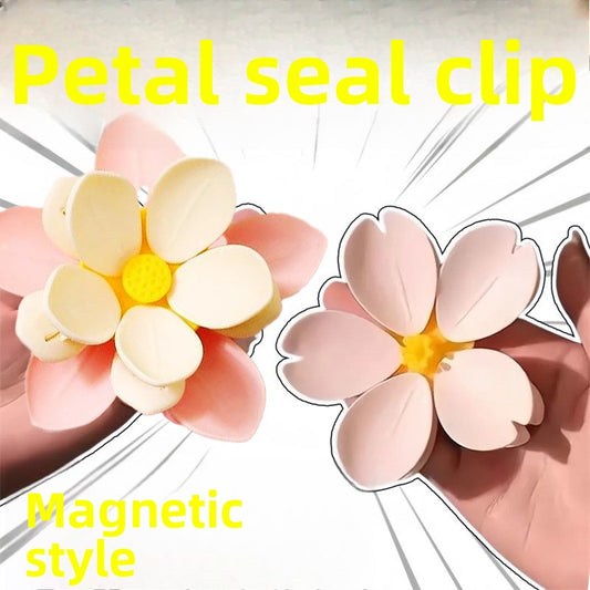 Magnetic Clip Sakura Sealing Clip Lotus Sealing Clip Refrigerator Magnet Food Bag Clip Snack Lotus Sealing Clip