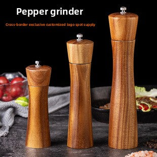 Manual 5inch 8inch 10inch Grinder Pepper Grinder Oak Wood Sichuan Pepper Freshly Ground Pepper Powder Seasoning Jar Grinder Bottle