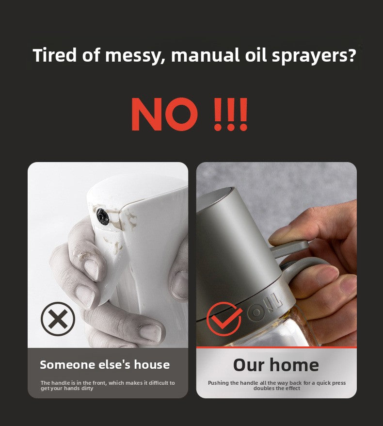 Personalized Design Oil Sprayer Kitchen Household Glass Spray Oil Sprayer Leak-Proof Oil Can Air Fryer Oil Spray Bottle